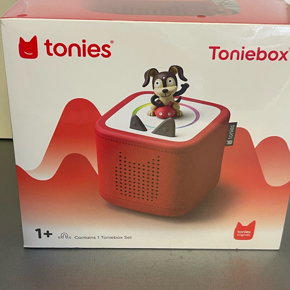Toniebox 2 Sunset Red Kids Audio Player Includes 1 Playtime Puppy Tonies -Sealed